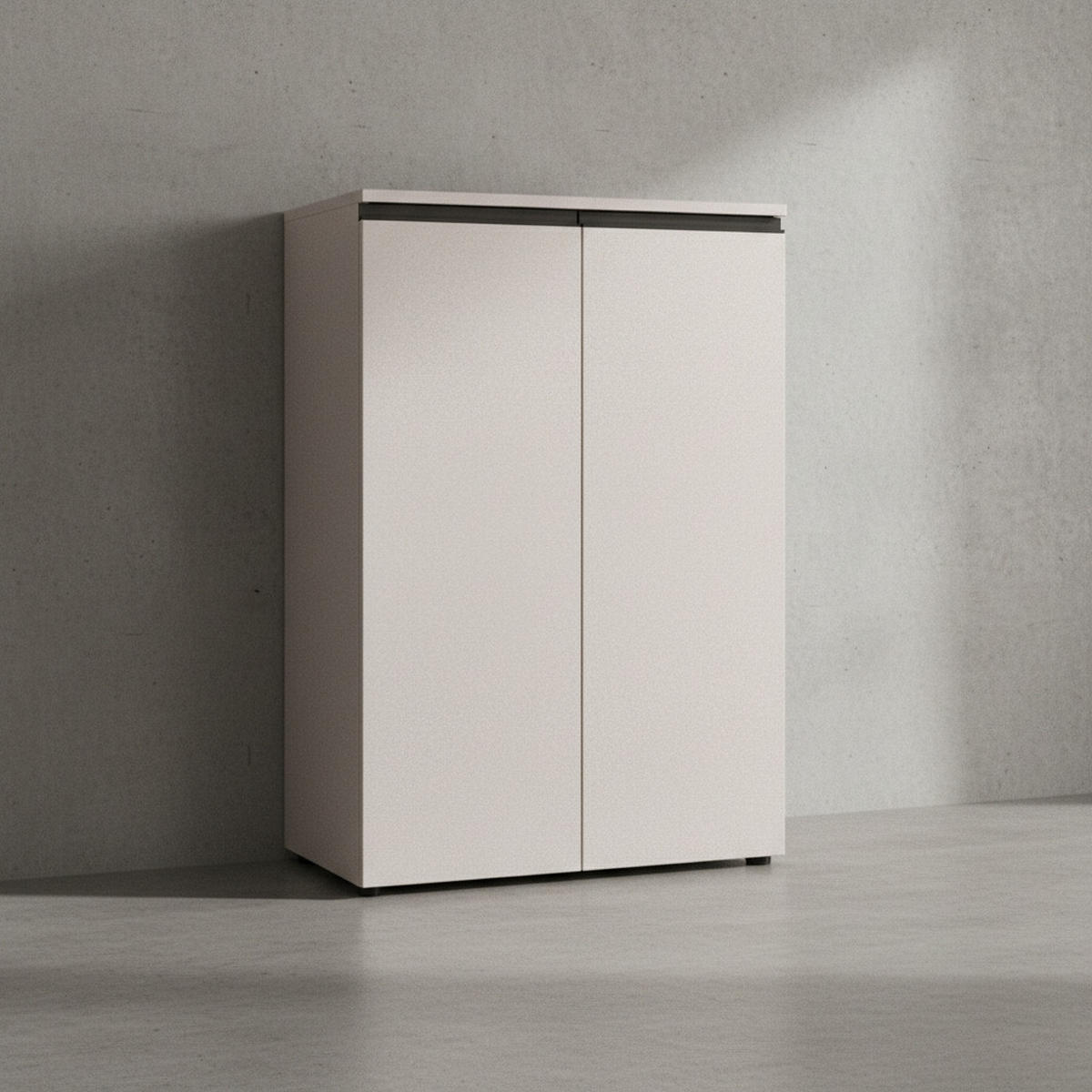 AKTENSCHRANK 2-türig Soft-Close, 3 Ordnerhöhen 81x120x40 cm Greige - Beige, Holzwerkstoff (81/120/40cm) - KADIMA DESIGN