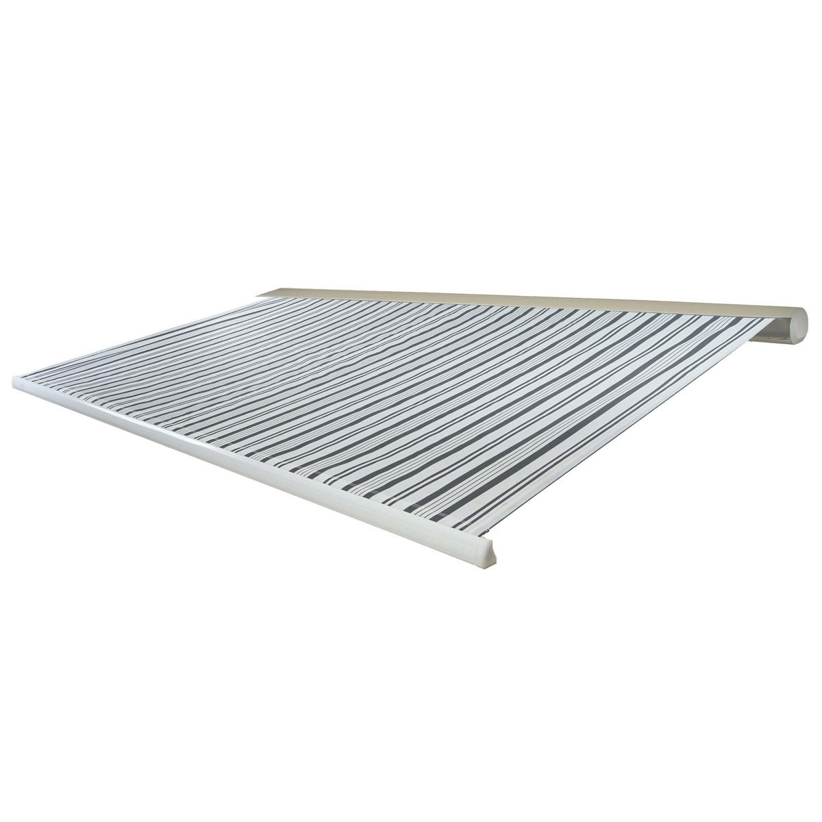 KASSETTEN-MARKISE MIT VOLANT Grau, Weiß - Weiß/Grau, Textil (500/23/300cm) - MCW