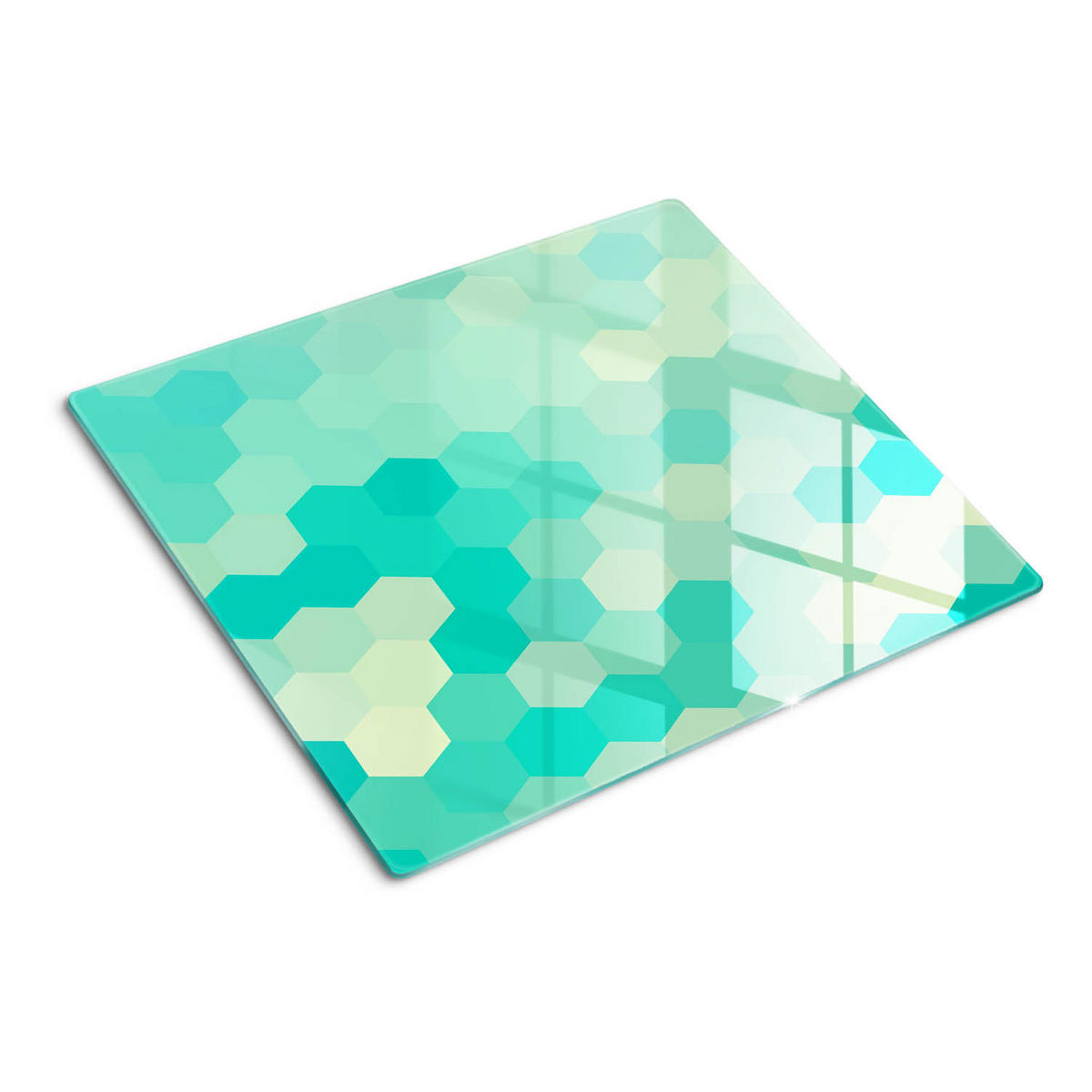 GLASPLATTE 60x52 cm Geometrische Figuren - Grün, Glas (60/0.4/52cm) - TULUP