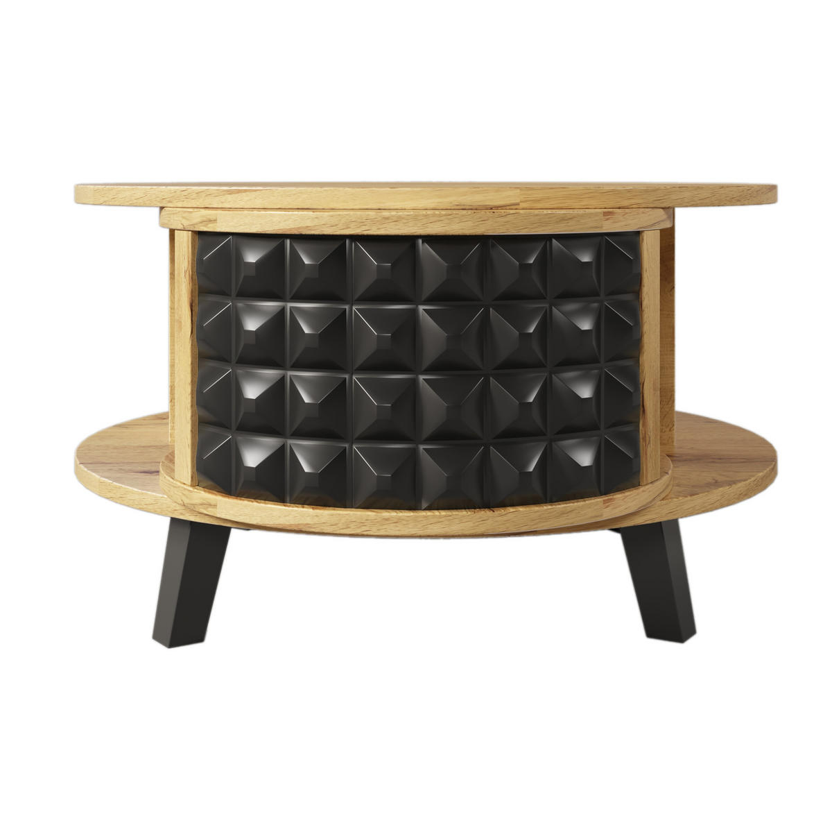 COUCHTISCH aus Spanplatte 82x80x45 cm Natur mit drehbarem Stauraum - Naturfarben, Holzwerkstoff (82.5/80/45.2cm) - IVMEU