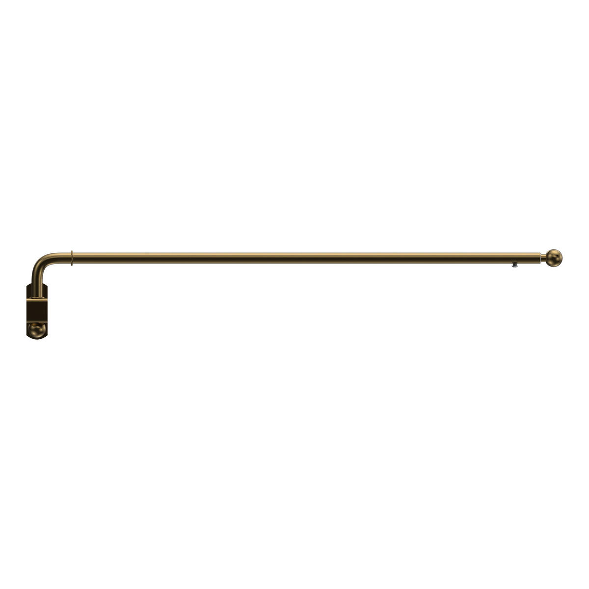 SCHWENKSTANGE/SCHWENKARM-GARDINENSTANGE Cassina 60-100 cm, 13/9 mm Ø, Messing Antik - Bronzefarben, Metall (100cm) - INTERDECO