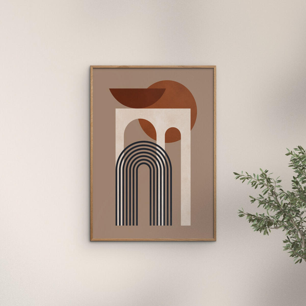POSTER Victor Costa - Geometric Composition No.3 - Braun, Papier (70/100/0.1cm) - Poster&Frame
