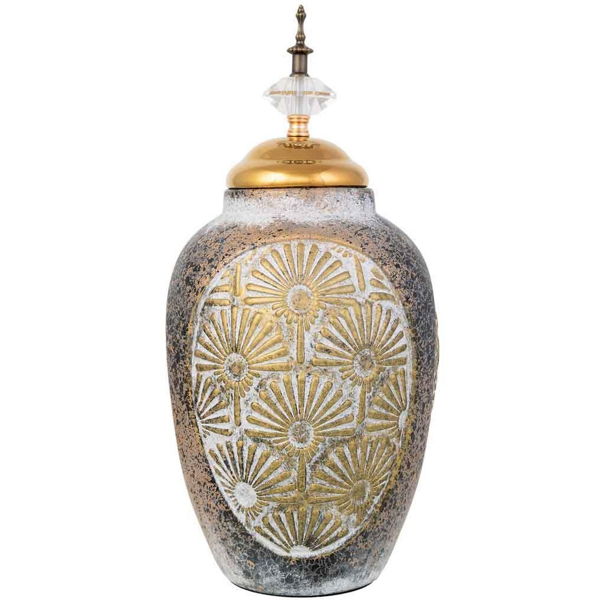 VASE aus Keramik, golden, 18x36cm - Goldfarben, Keramik (36cm) - Wanderlust