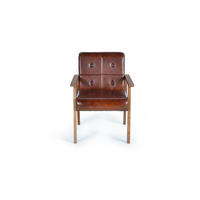 SESSEL aus Leder und Holz - Braun, Fell (60/82/65cm) - Giner y Colomer
