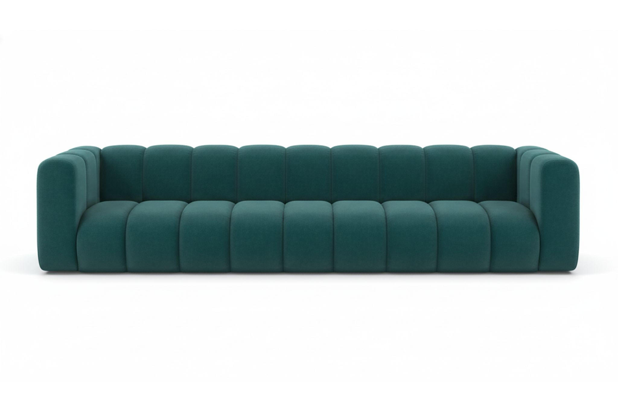 COUCH, Fünfsitzer-Sofa Grand, Veloursstoff Salvador, Azurblau - Blau, Holz (314/70/87cm) - Kaiser Möbel