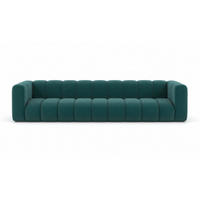 COUCH, Fünfsitzer-Sofa Grand, Veloursstoff Salvador, Azurblau - Blau, Holz (314/70/87cm) - Kaiser Möbel