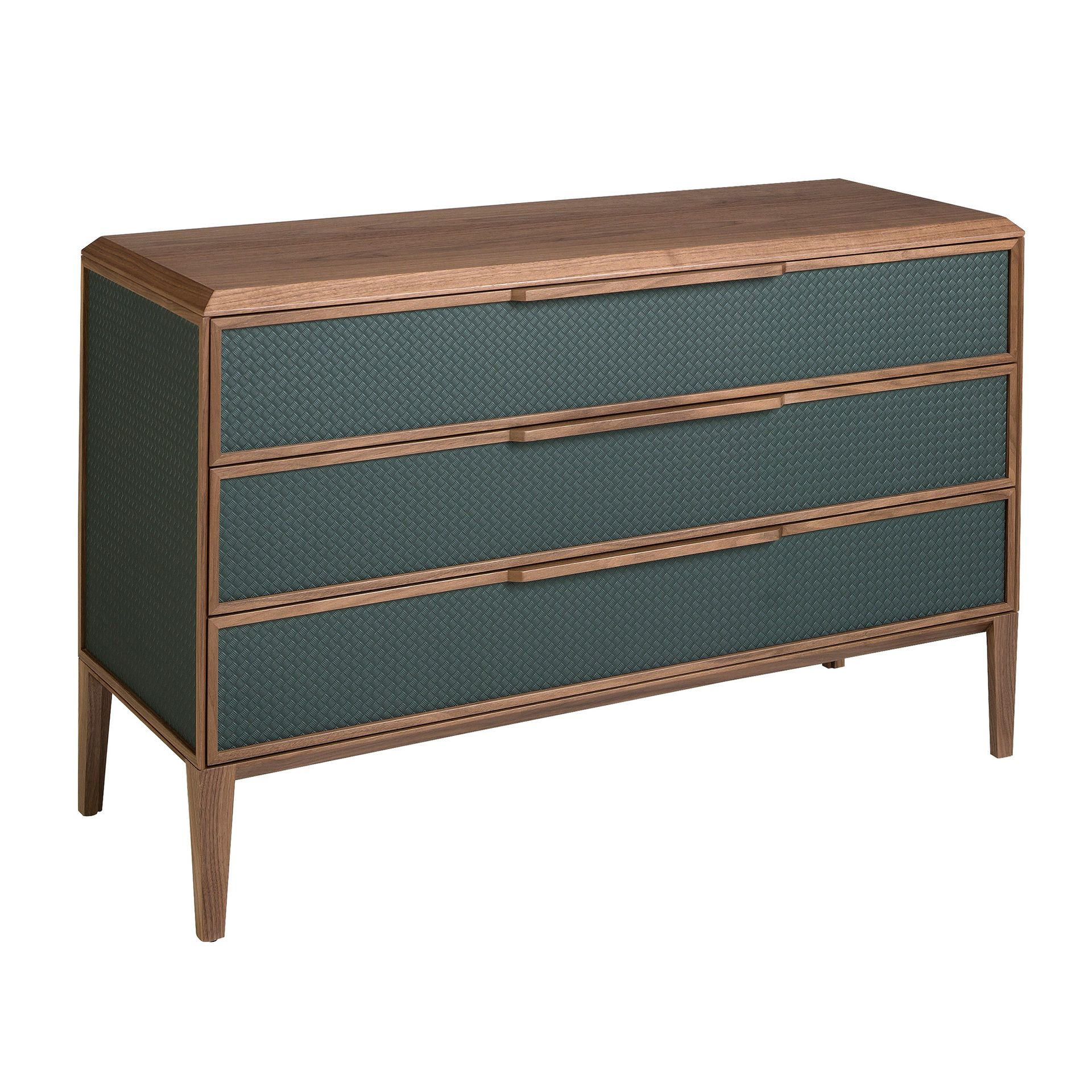 KOMMODE Kommode aus dunkelgrünem und nussbaumfarbenem PVC 119/46/75 cm - Dunkelgrün/Walnussfarben, Holz (119/75/46cm) - ANGEL CERDA