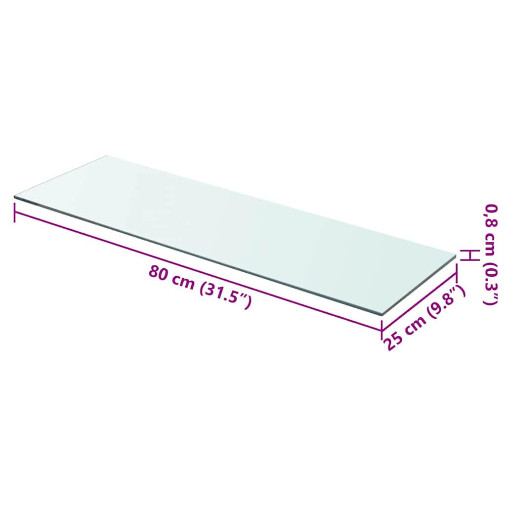 WANDBOARD 80/25/0,8 cm aus Glas Transparent - Transparent, Glas (80/0.8/25cm) - vidaXL