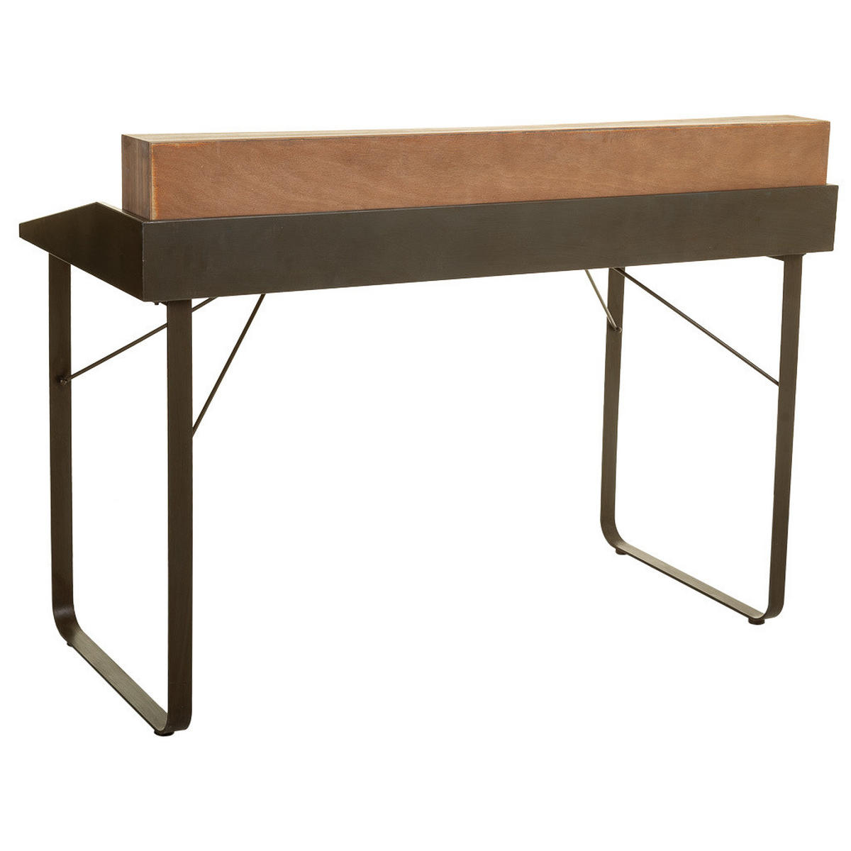 SCHREIBTISCH aus Holz und Metall 130x60x95 cm - Braun, Metall (60/130/95cm) - Wanderlust
