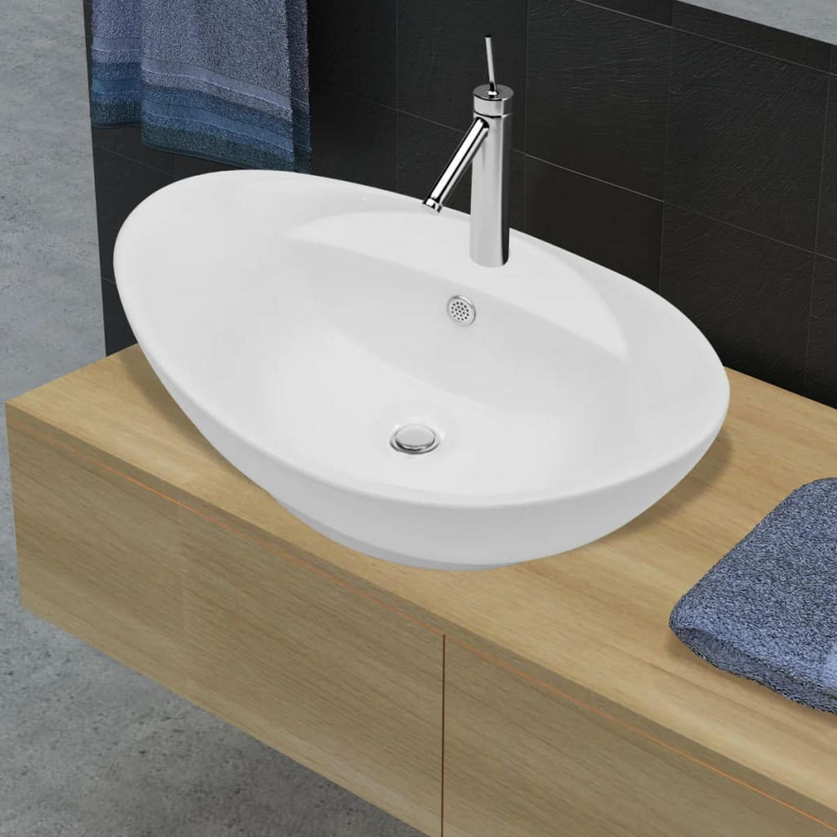 WASCHBECKEN Kotz 58.5/39/21 cm - Weiß, Keramik (58.5/21/39cm) - Nettlife