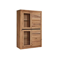 VITRINE Wild-/Zerreiche 95x42x150 natur geölt MONTREUX #102 - Braun, Holz (95/150/42cm) - Massivmoebel24