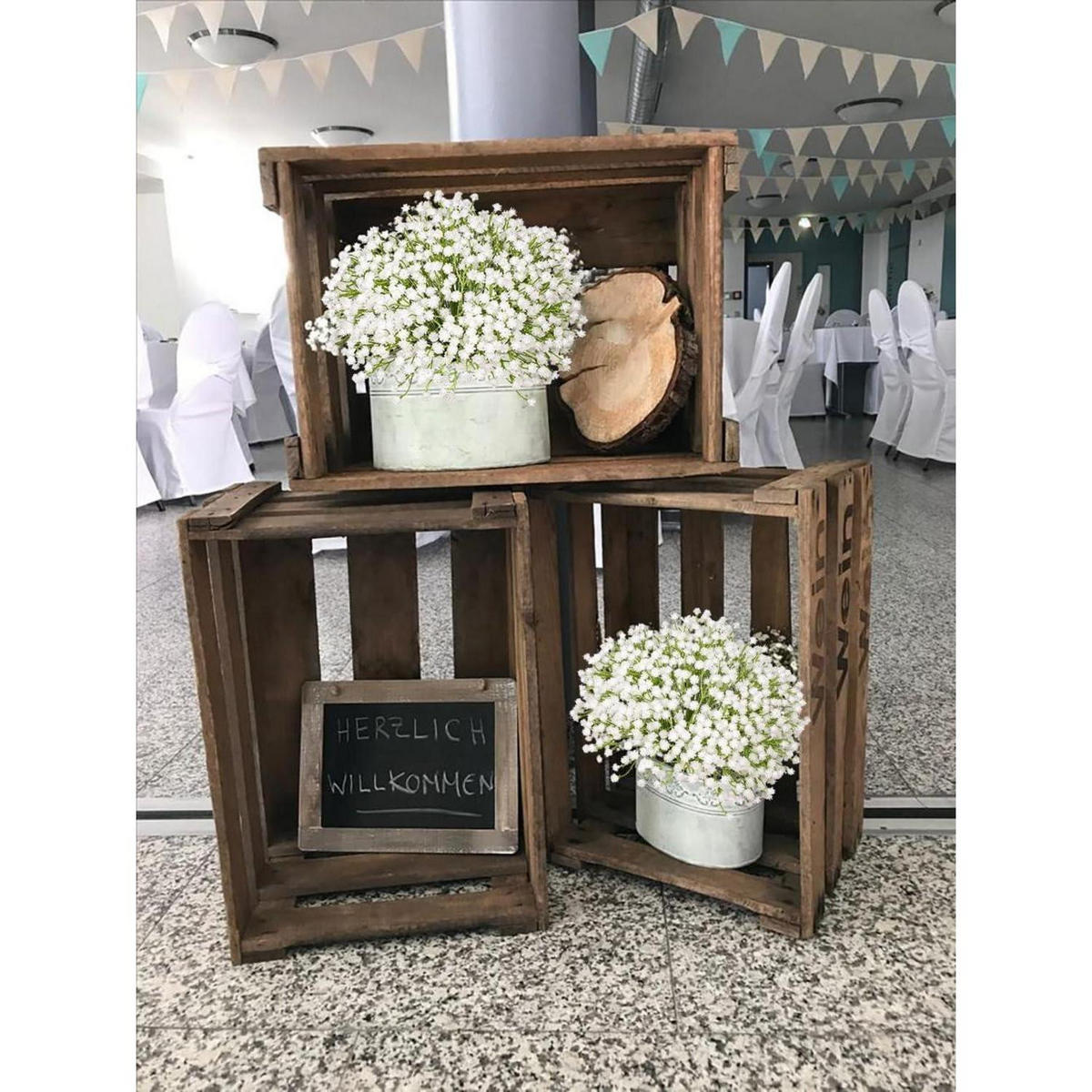 KUNSTBLUMEN Schleierkraut 10 Stück 25 cm - Weiß, Kunststoff (25cm)