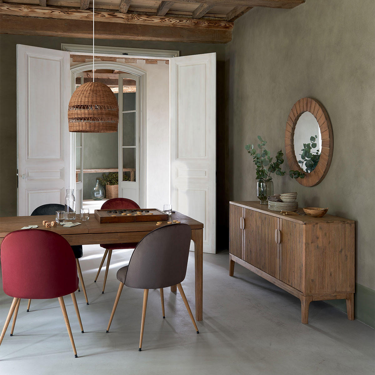 DEKOSPIEGEL mit Holzrahmen 83/83/3,5 cm - Braun, Holz (83/3.5/83cm) - Atmosphera Createur d´interieur