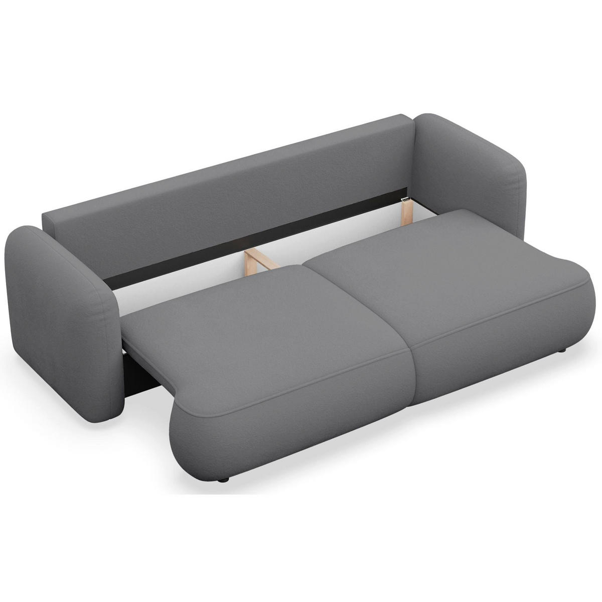 3-SITZER SCHLAFSOFA Tvoya Grau Chenille - Schwarz/Grau, Kunststoff/Textil (253/82/110cm) - Selsey