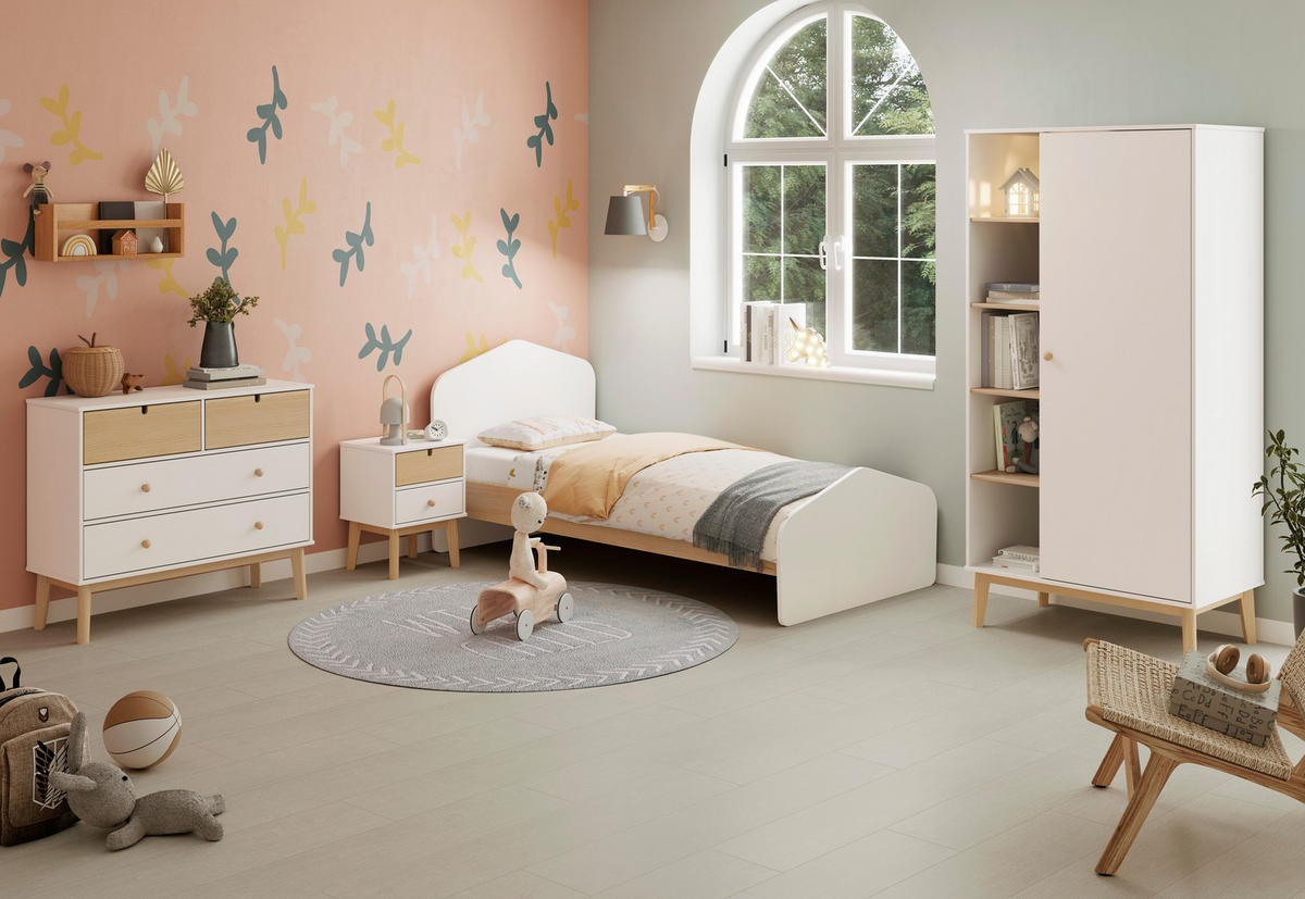 NACHTTISCH Estefania Weiß 40/35/53 cm - Weiß, Holz (35/53/40cm) - Calicosy