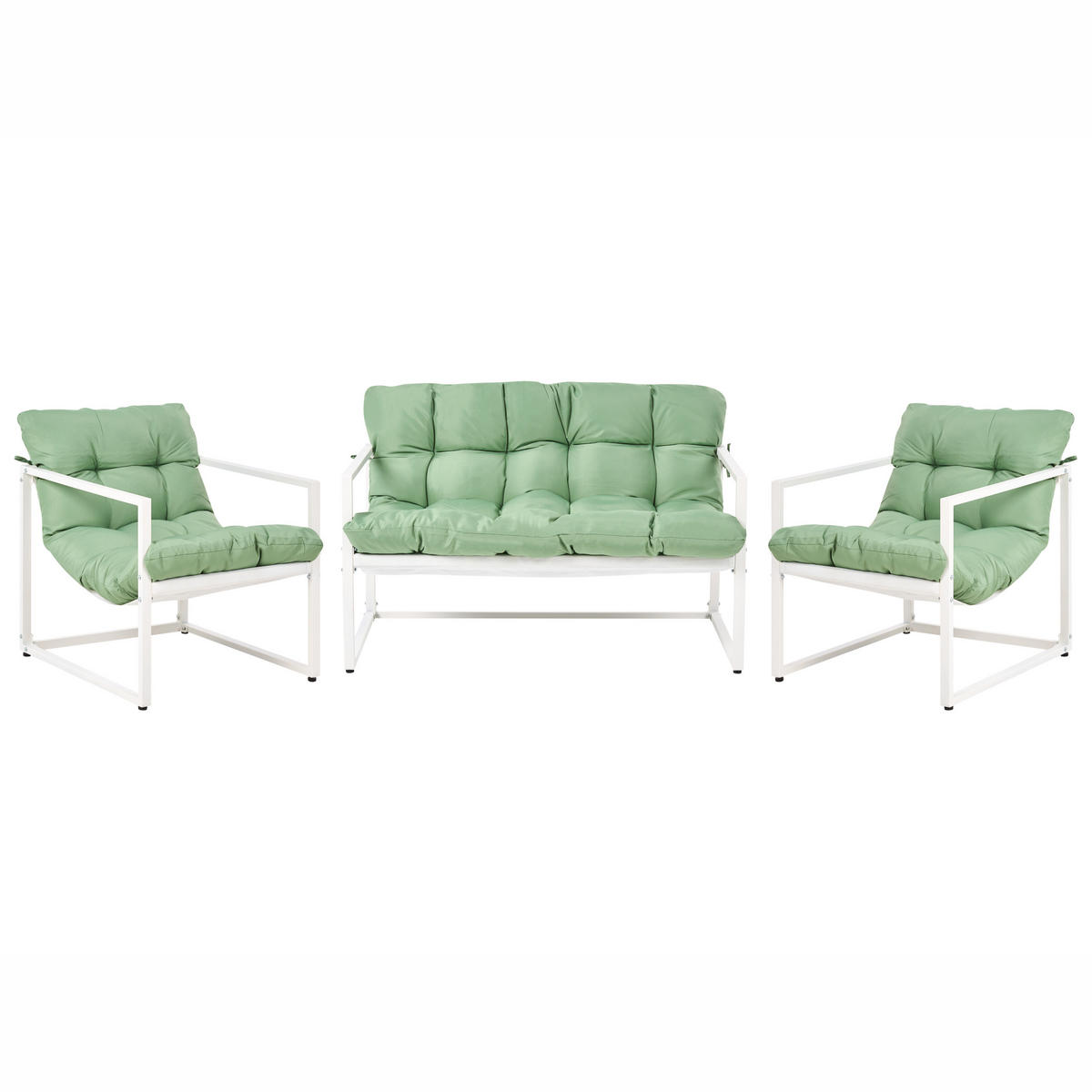 SET LOUNGE verde Garda - alb/verde, metal - Beliani