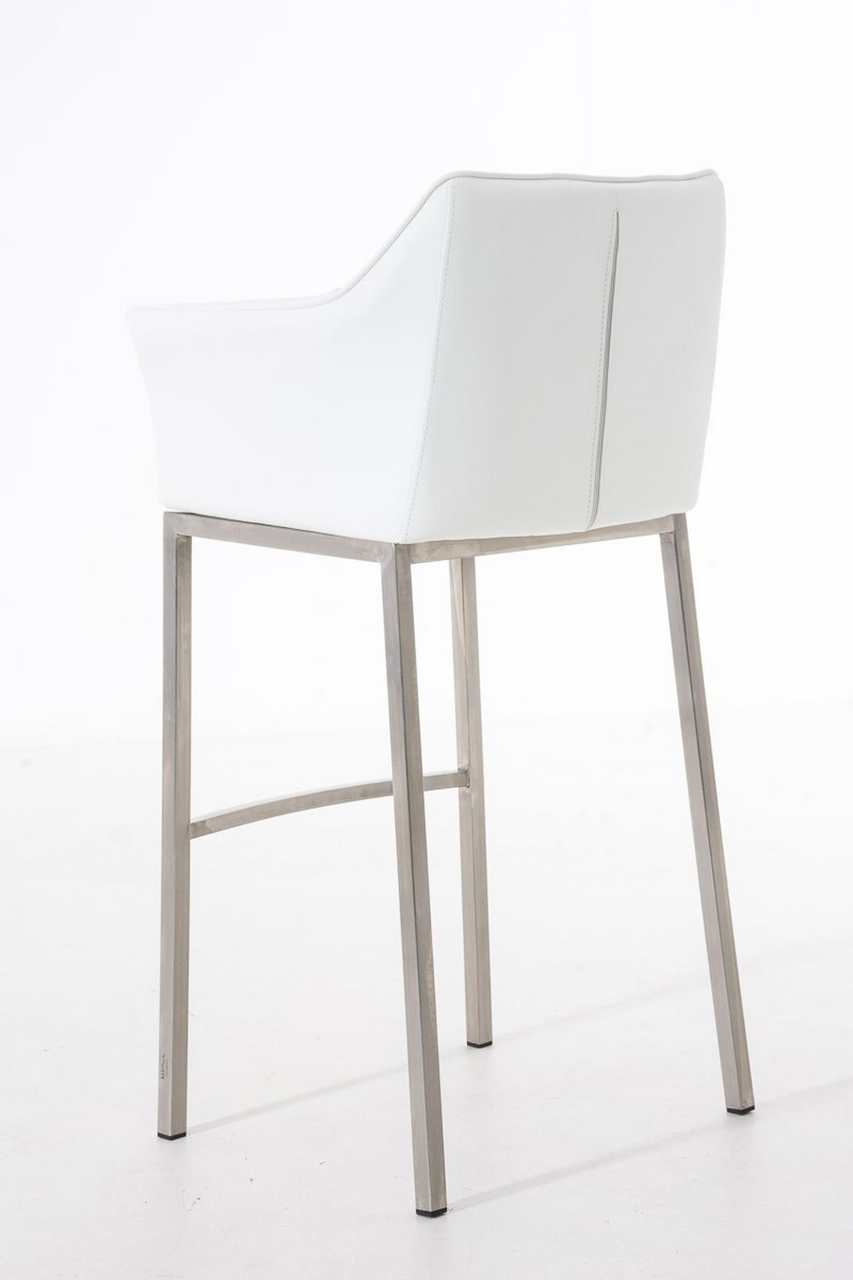 BARHOCKER Damaso 110x64x48 cm weiß - Weiß, Leder (64/110/48cm) - furnicato