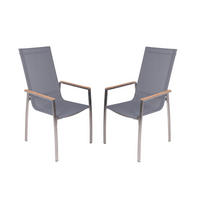 GARTENSTUHL Dimitr 2er Set Edelstahl Hellgrau - Hellgrau, Metall (61/103/56cm) - DELUKE