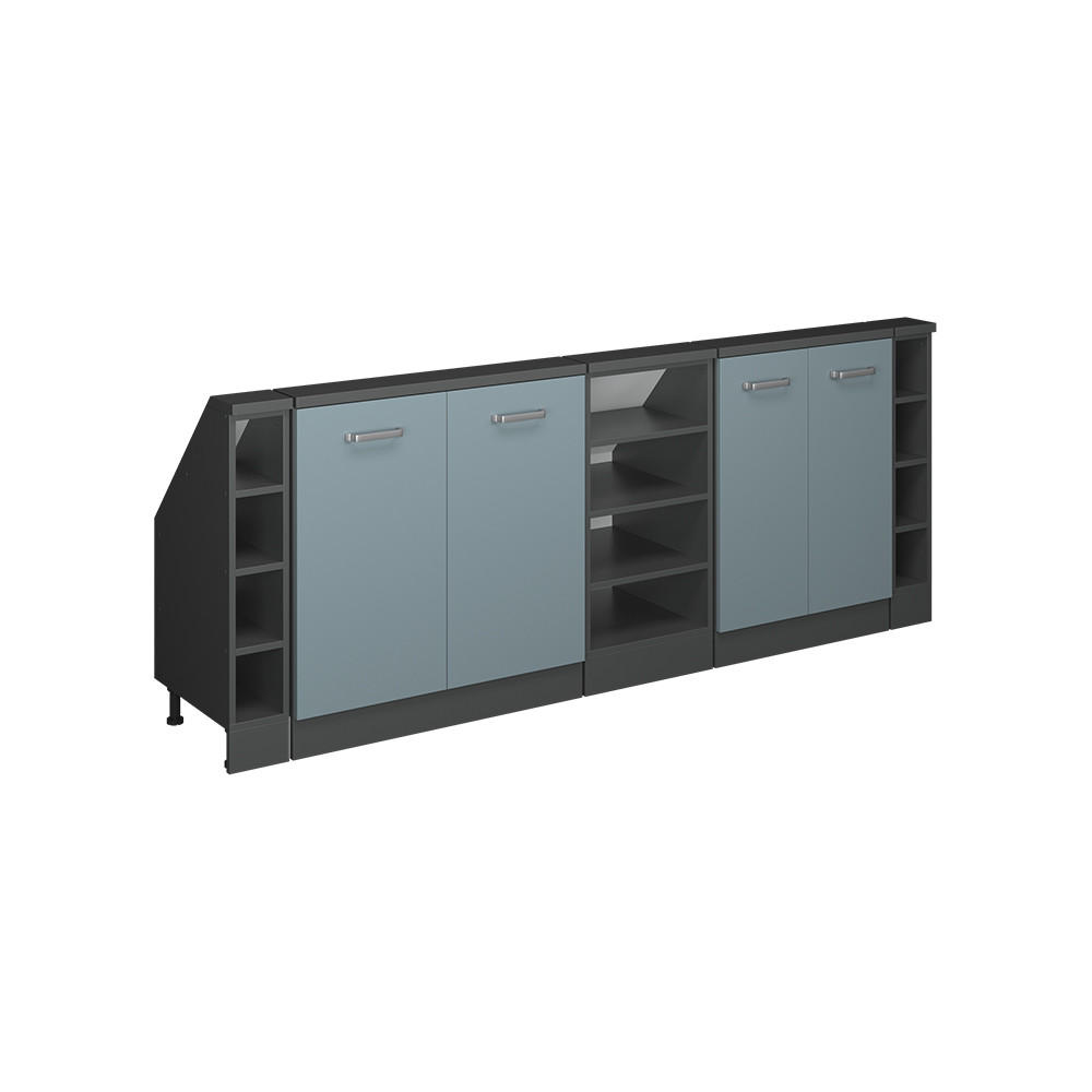 Anthrazit/Blaugrau, Holzwerkstoff (210/81.6/46cm) - Vicco