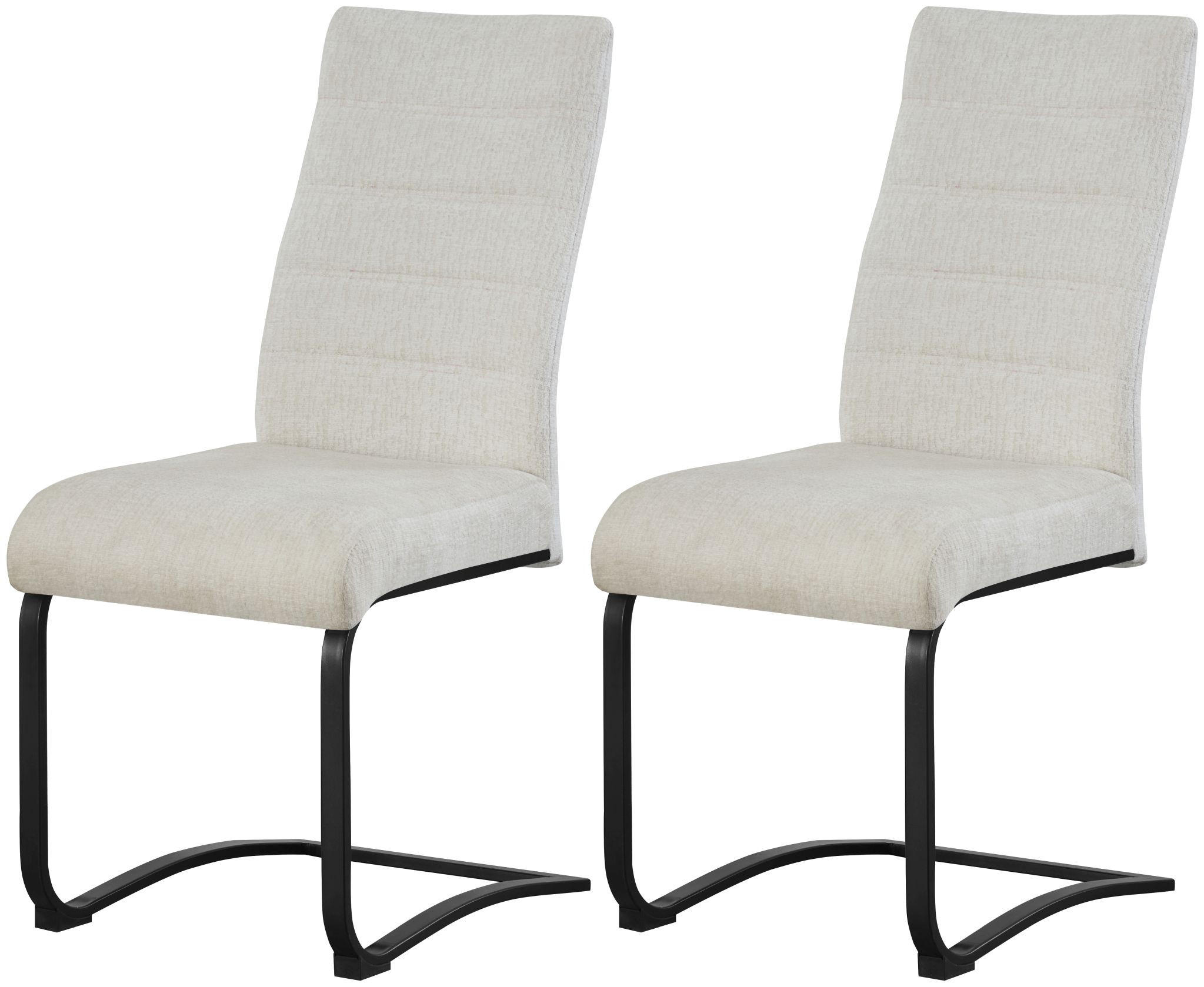 SCHWINGSTUHL Leni creme 2er Set - Creme/Schwarz, Textil/Metall (43/98/59cm) - Xonox