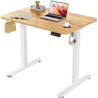 SCHREIBTISCH höhenverstellbar elektrisch 90 x 60 cm Hellbraun - Braun, Holzwerkstoff (60/90/73cm)