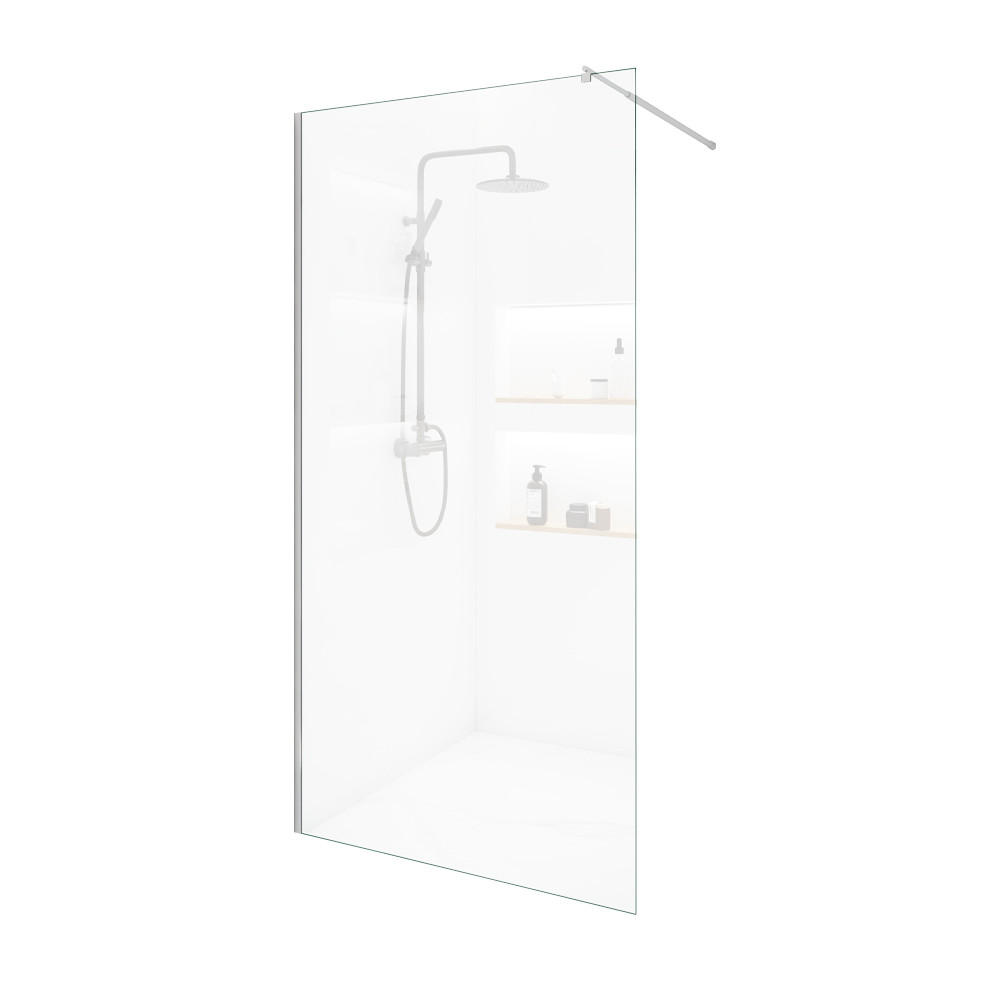 DUSCHABTRENNUNG BAKI - 160 x 200 cm - Alufarben, Glas/Metall (160/200cm) - Home Deluxe