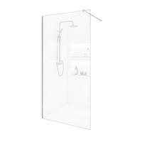 DUSCHABTRENNUNG BAKI - 160 x 200 cm - Alufarben, Glas/Metall (160/200cm) - Home Deluxe