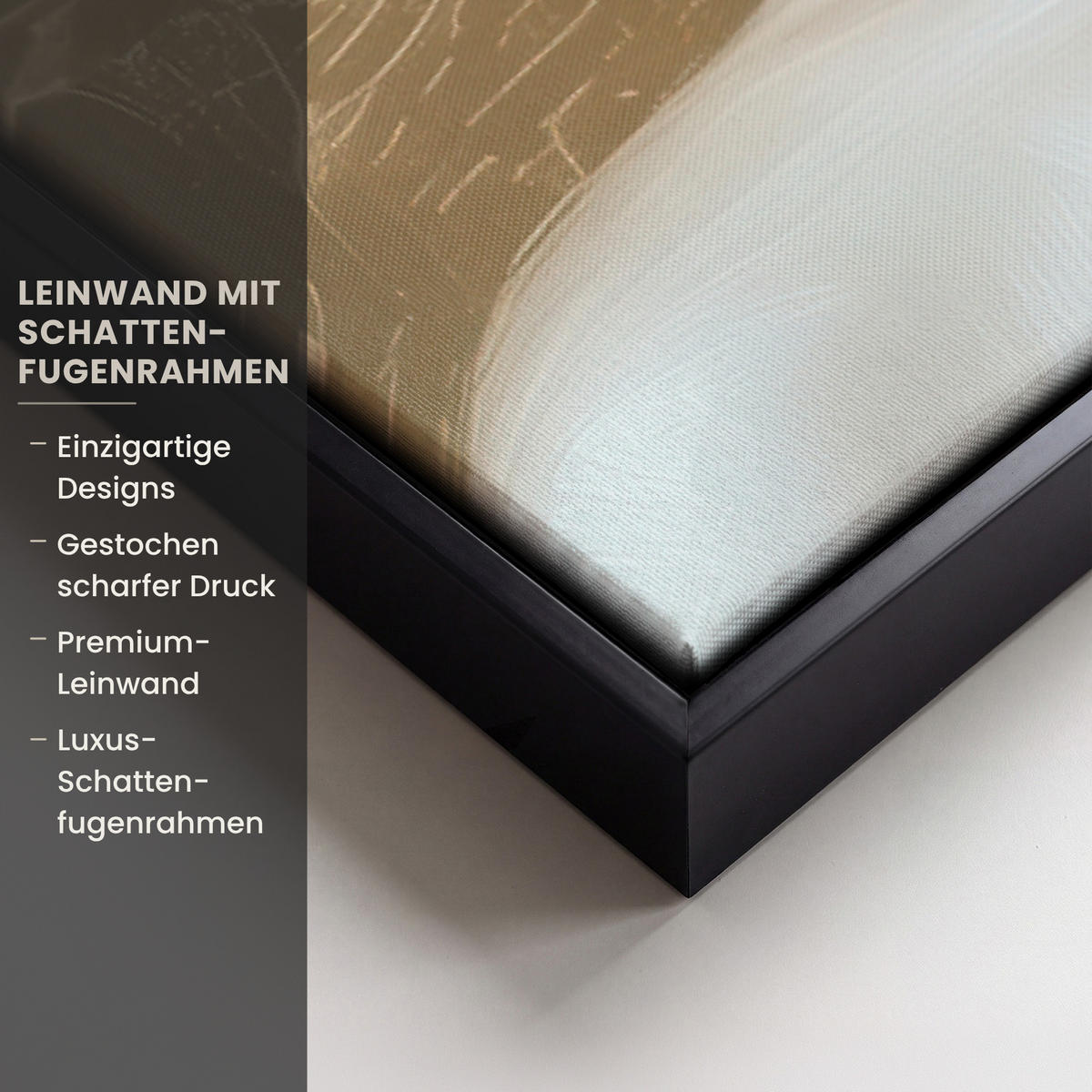 LEINWAND Bilder mit Rahmen - Gesicht - Blumen - Gold - Abstrakt - 60x90 - Goldfarben, Textil (60/90cm) - MuchoWow