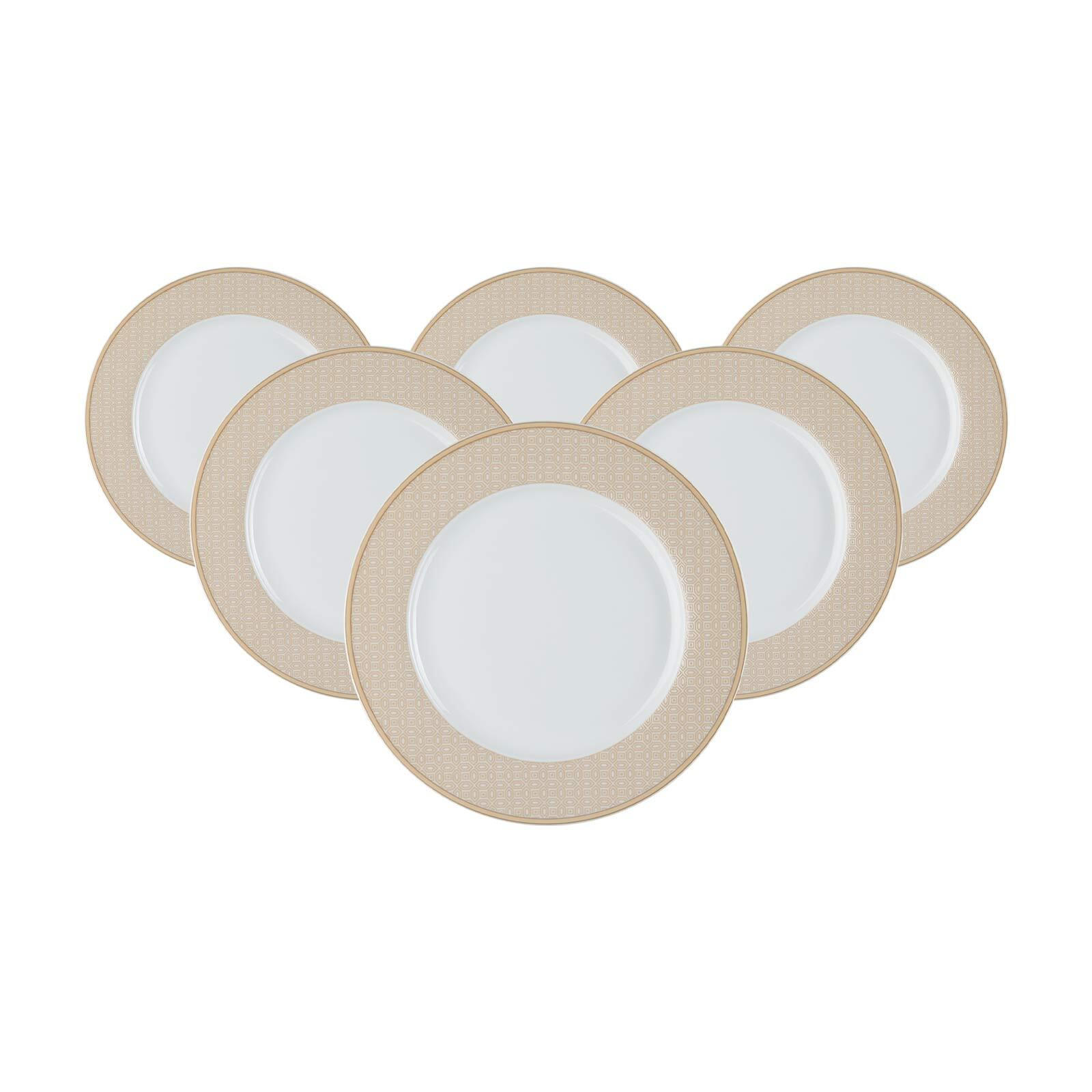 FRÜHSTÜCKSTELLER Geo beige ø 20,5 cm 6er Set - Beige, Keramik (20.5cm) - Ritzenhoff Breker