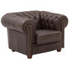 CHESTERFIELD-SESSEL Kath Echtleder (Antikoptik) braun - Braun, Leder (110/74/98cm) - 58aufmkessel