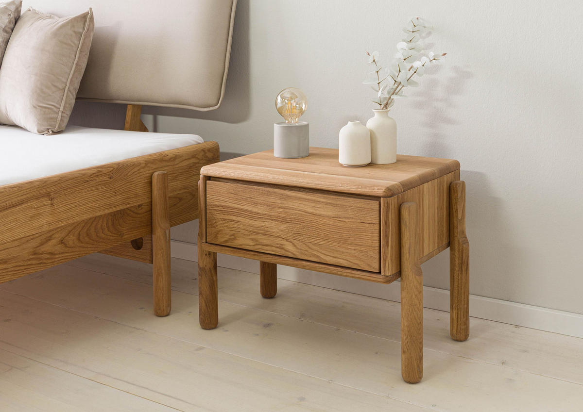 NACHTTISCH Eiche 58x36x41 natur geölt KIEL #10 - Braun, Holz (58/41/36cm) - Massivmoebel24