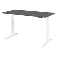SCHREIBTISCH elektrisch XMKA 80/160/74 cm in Graphitfarben/Weiß - Graphitfarben/Weiß, Holzwerkstoff (80/160/74cm) - bümö
