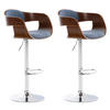 BARHOCKER 2er Set Stoff walnuss/blau - Chromfarben/Blau, Textil/Metall (50/88/48cm) - CLP