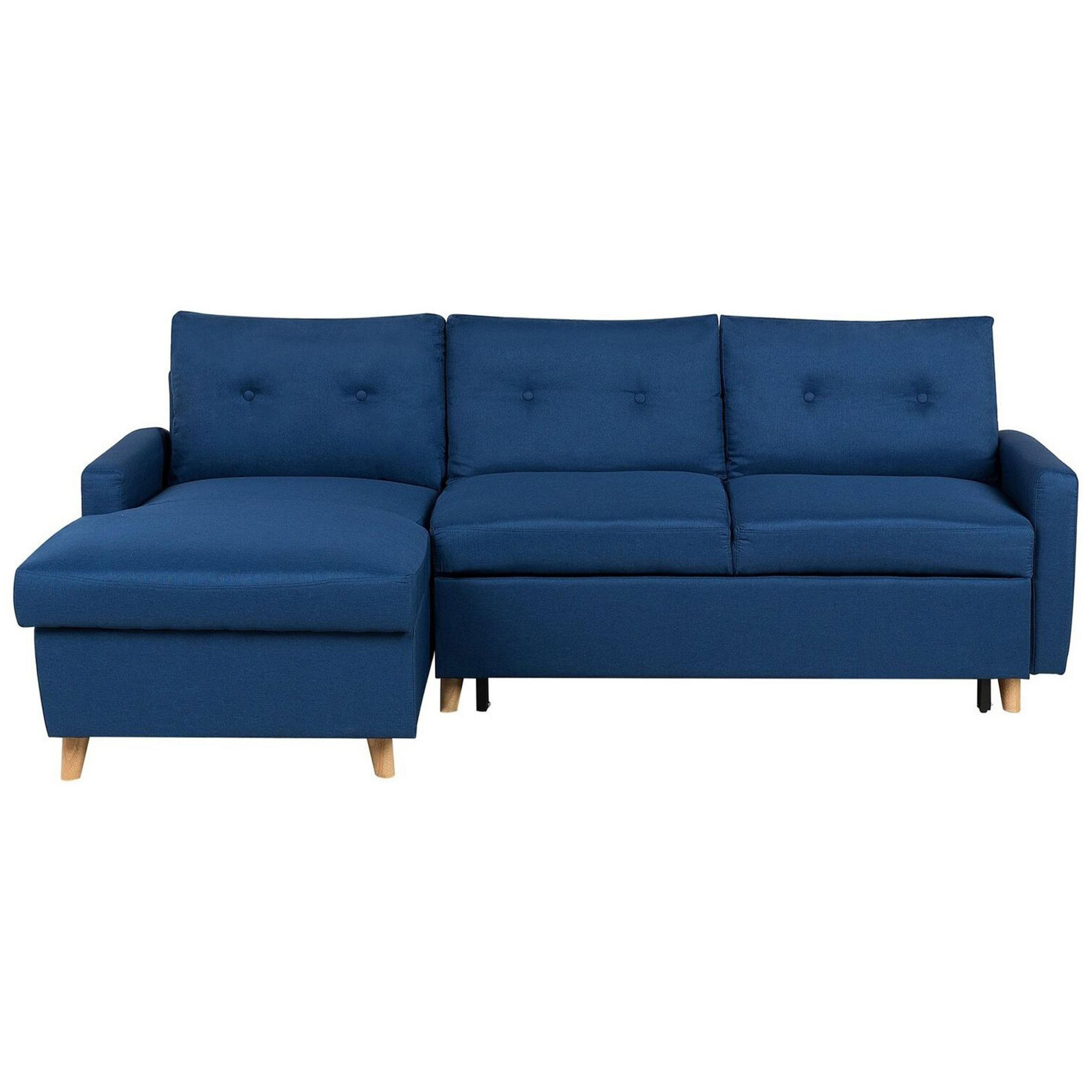 ECKSOFA Polsterbezug Marineblau linksseitig Flakk - Hellblau, Textil (232/147cm) - Beliani