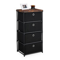 KOMMODE - Schwarz, Holzwerkstoff/Kunststoff (43/85/33cm) - Relaxdays