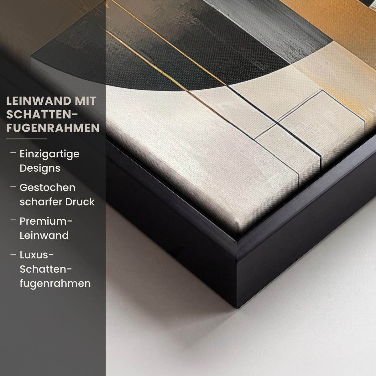 LEINWAND Bilder mit Rahmen - Abstrakt - Gold - Bronze - Grün - Formen - Modern - 30x40 - Multicolor, Textil (30/40cm) - MuchoWow