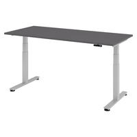 SCHREIBTISCH elektrisch XDSM 80/180/72 cm in Graphitfarben/Silberfarben - Silberfarben/Graphitfarben, Holzwerkstoff (80/180/72cm) - bümö