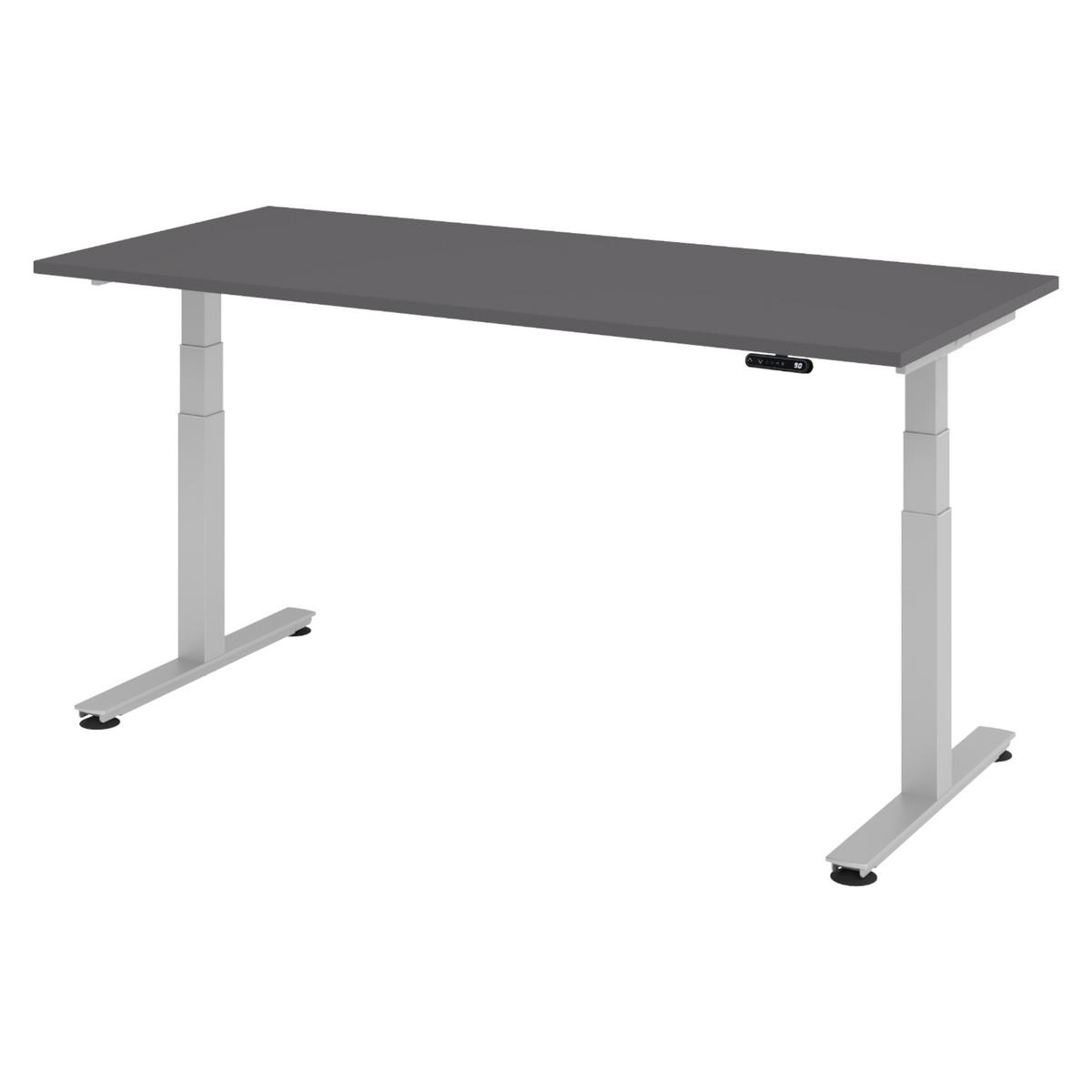 SCHREIBTISCH elektrisch XDSM 80/180/72 cm in Graphitfarben/Silberfarben - Silberfarben/Graphitfarben, Holzwerkstoff (80/180/72cm) - bümö