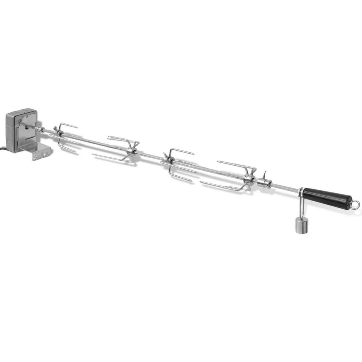 GRILLSPIESS Mit Motor Stahl 1000 Mm - Chromfarben, Metall (9.3cm) - vidaXL
