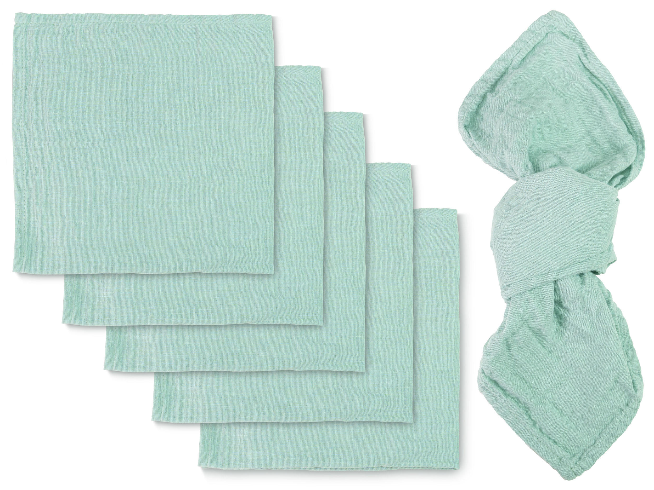 STOFFSERVIETTEN, 6er-Set, 50x50 cm, 100% Baumwolle - Salbeigrün, Textil (50/50cm) - Zollner