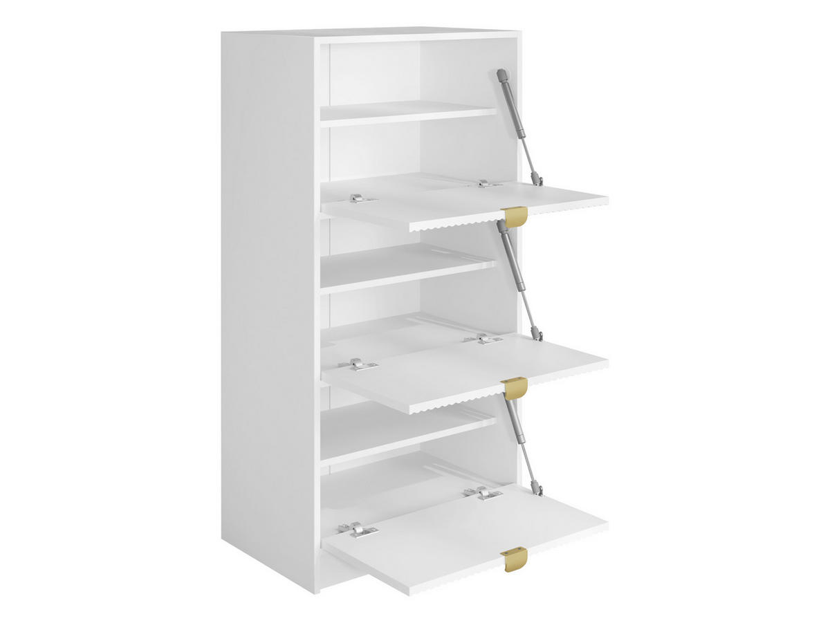 SCHUHSCHRANK Tireno 3K - Goldfarben/Schwarz, Holzwerkstoff/Kunststoff (60/120/40cm) - MIRJAN24