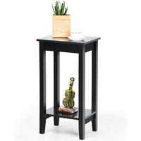 BEISTELLTISCH 74cm Schwarz - Schwarz, Holz (40/30/74cm) - COSTWAY