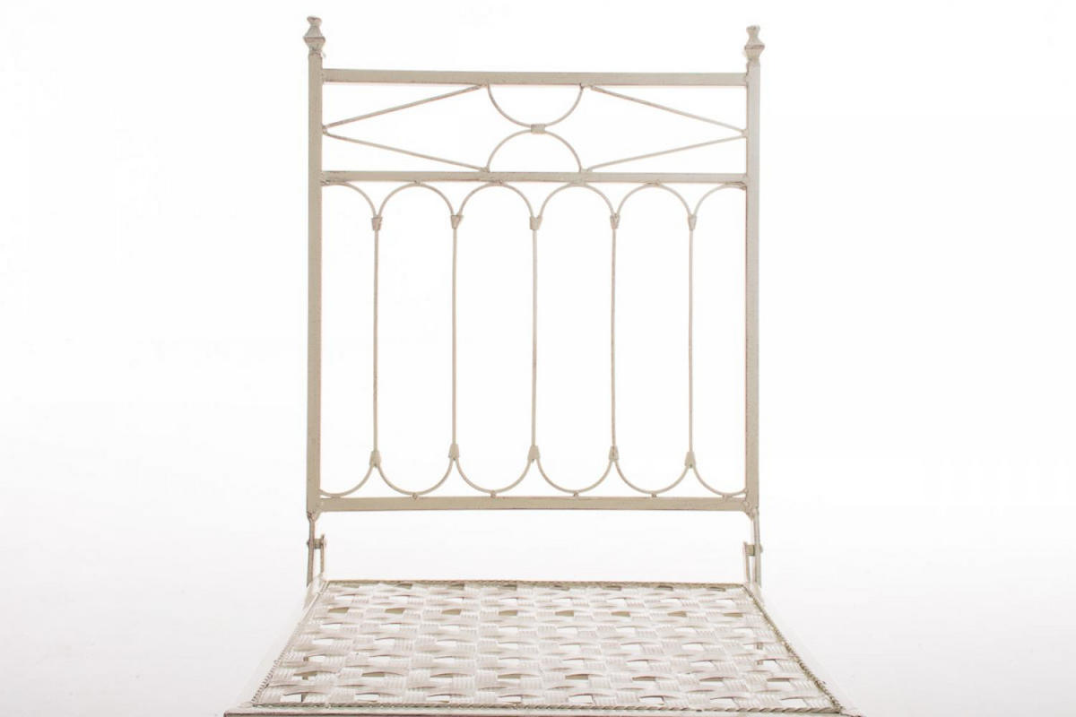 GARTENKLAPPSTUHL Metall Antik-Creme - Creme, Metall (40/95/40cm) - CLP