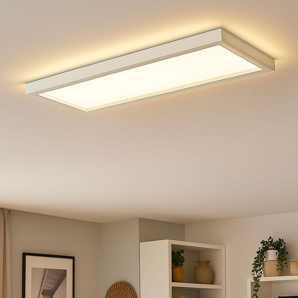 LED DECKENPANEL Weiß eckig - Weiß, Kunststoff (58.2/20.2/4.1cm) - Briloner