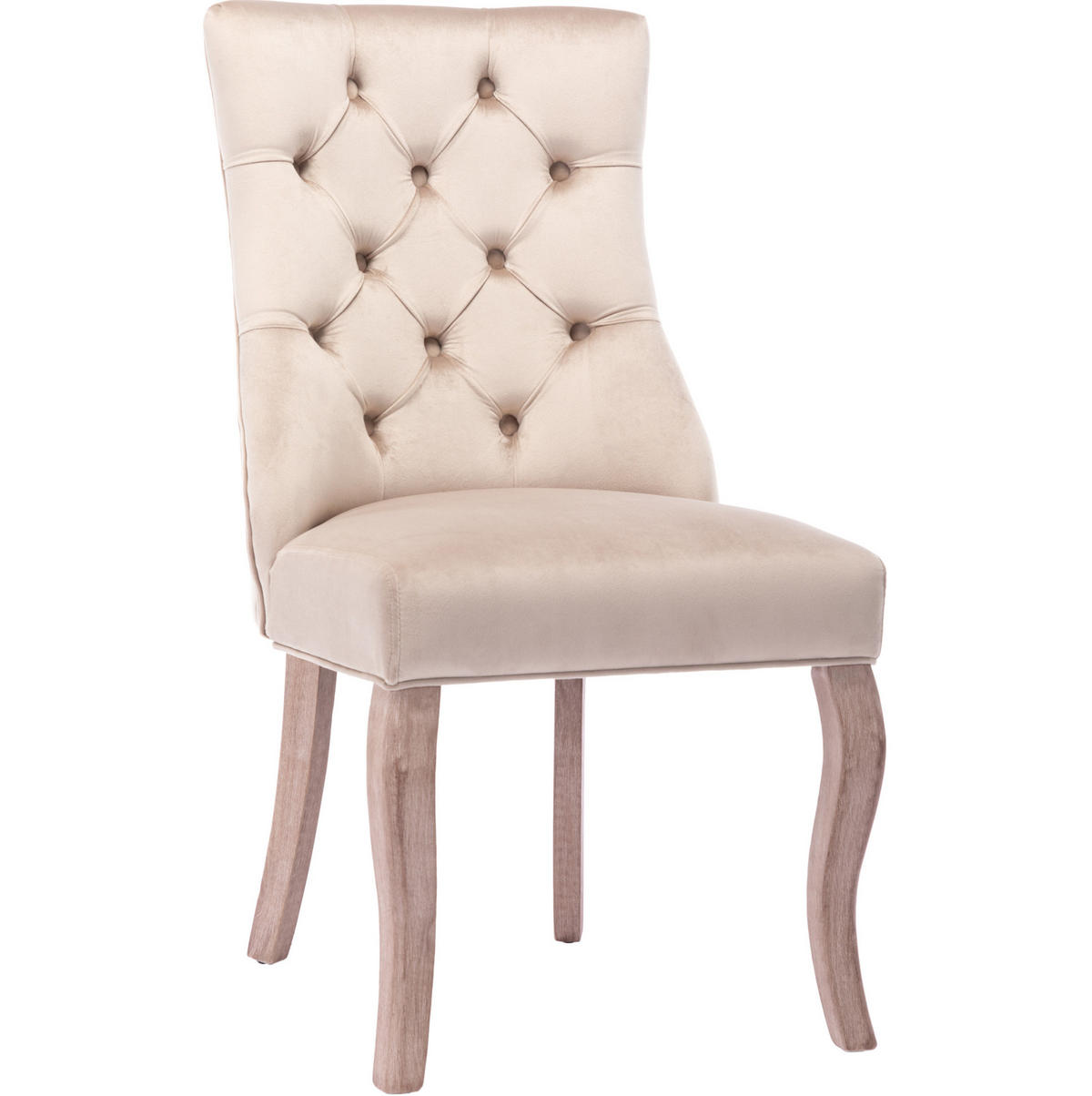 ESSZIMMERSTUHL mit hoher Rückenlehne ca. 97 x 51 x 47 cm Samt Beige - Beige, Holz (51/97/51.2cm) - Meubliv