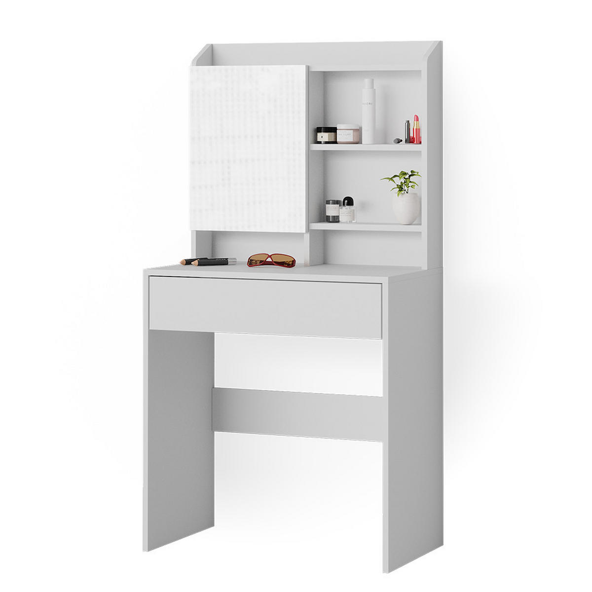 SCHMINKTISCH Laura Weiß 70 cm - Weiß, Holzwerkstoff (70/136/40cm) - Vicco