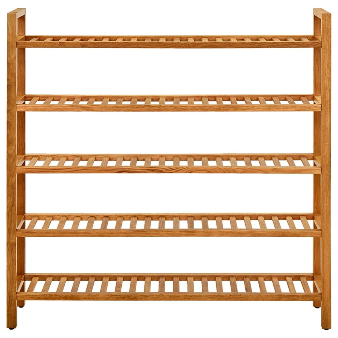 SCHUHREGAL MIT 5 ETAGEN 100X27X100 CM MASSIVHOLZ EICHE - Braun, Holz (100/100/27cm) - vidaXL