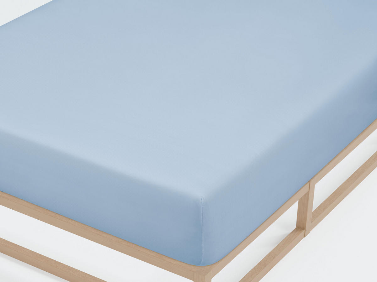 SPANNBETTTUCH Jersey eisblau, 90x190 cm - 100x220 cm - Hellblau, Textil (100/220cm) - biberna