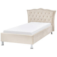 BETT 90/200cm Beige Metz - Beige, Textil (90/200cm) - Beliani