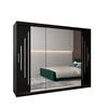 SCHWEBETÜRENSCHRANK 200/250/62 3-türig - Silberfarben/Schwarz, Holz/Kunststoff (250/200/62cm) - Abiks Möbel